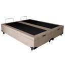 Ver imagem 4 de Cama Box Baú King Bipartido Suede Bege Emth 193x203x40