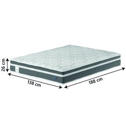 Colchão Casal PROBEL Molas Ensacadas Euro In Up 138x188x26cm Cinza / Branco Probel - 2