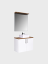 Ver mais imagens de Gabinete para Banheiro com Cuba e Espelho com Led 80cm Mdf Freijo com Branco Paris - On Móveis