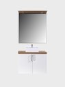 Ver imagem 7 de Gabinete para Banheiro com Cuba e Espelho com Led 80cm Mdf Freijo com Branco Paris - On Móveis