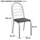 Ver imagem 4 de Kit 2 Cadeiras Cromada Sala Jantar 2c009cr Corino Kappesberg Preto