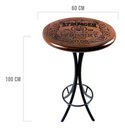 Ver imagem 2 de Mesa Bistrô Alta Redonda 60cm em Madeira Maciça com Estampa Pirografada Stronger Whiskey - Empório T