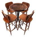 Ver imagem 5 de Mesa Bistrô Alta Redonda 60cm em Madeira Maciça com Estampa Pirografada Stronger Whiskey - Empório T