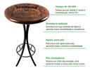 Ver imagem 3 de Mesa Bistrô Alta Redonda 60cm em Madeira Maciça com Estampa Pirografada Stronger Whiskey - Empório T