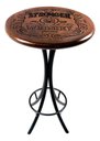 Ver imagem 1 de Mesa Bistrô Alta Redonda 60cm em Madeira Maciça com Estampa Pirografada Stronger Whiskey - Empório T