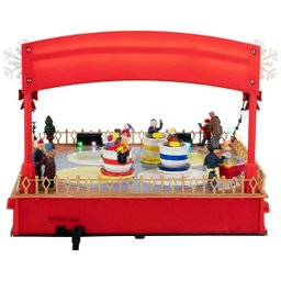 Enfeite Parque de Diversao Natal Natalino Led Cenario Musical Carrinho Giratorio Movimento Decoraçao - 4