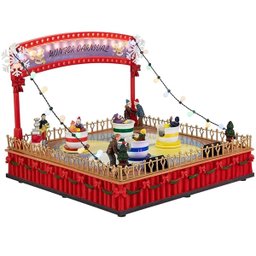 Enfeite Parque de Diversao Natal Natalino Led Cenario Musical Carrinho Giratorio Movimento Decoraçao - 7