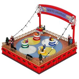 Enfeite Parque de Diversao Natal Natalino Led Cenario Musical Carrinho Giratorio Movimento Decoraçao - 5