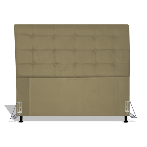 Cabeceira Estofada Rubi 140 cm Para Cama Box Quarto Casal MV Estofados Suede Bege