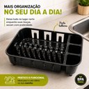 Ver imagem 7 de Escorredor Louças 11 Pratos Preto Porta Talheres Organizador Pia Cozinha