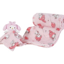 Manta com Naninha Coral Fleece Turma da Hello Kitty 75x100cm My Melody - 1