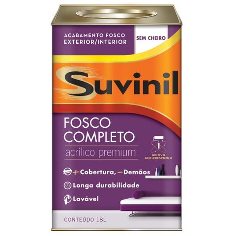 Tinta Suvinil Acrílico Fosco Completo Premium 18l Branco Neve