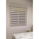 Ver mais imagens de Persiana Rolo Duplo com Bandô Bege 160 (L) x 160 (A) Cortina Zebra Rainbow Double Vision 1,60 x 1,60