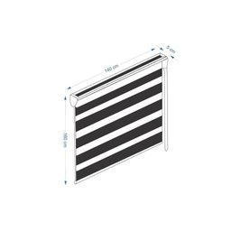 Persiana Rolo Duplo com Bandô Bege 140 (L) x 160 (A) Cortina Zebra Rainbow Double Vision 1,40 x 1,60 - 6