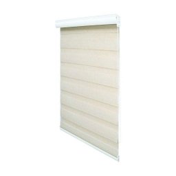 Persiana Rolo Duplo com Bandô Bege 120 (L) x 160 (A) Cortina Zebra Rainbow Double Vision 1,20 x 1,60 - 2