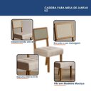 Ver imagem 6 de Mesa de Jantar Liz 180x90cm Vidro 40mm Cinamomo Off White com Kit 8 Cadeiras Linho Bege - Valdemó