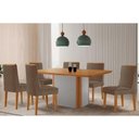 Ver imagem 1 de Conjunto: Mesa de Cozinha Pietá Tampo Curvo 180cm+6 Cadeiras Dakota Madeira Naturale/Off White -