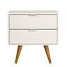 Mesa de Cabeceira Demadero com 2 Gavetas - Off White/natural - 6