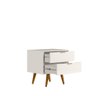 Mesa de Cabeceira Demadero com 2 Gavetas - Off White/natural - 4