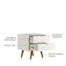 Mesa de Cabeceira Demadero com 2 Gavetas - Off White/natural - 2