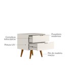 Ver imagem 2 de Mesa de Cabeceira Demadero com 2 Gavetas - Off White/natural
