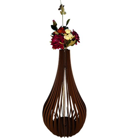 Vaso de Chão Decorativo Grande Capadócia Mdf:preto/90x40cm