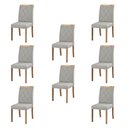Ver imagem 1 de Kit 8 Cadeiras Decorativas Sala de Jantar Luxo Anita Facto Prata - Mozzelar