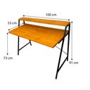 Ver imagem 6 de Kit Mesa para Escritório Stair 100cm e Estante Style Slim 6 Prateleiras Industrial Carvalho e Preto