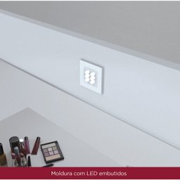 Penteadeira com Espelho e LED 1 Porta 4 Gavetas Beauty Henn - 4