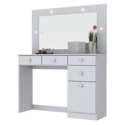 Penteadeira com Espelho e Led 1 Porta 4 Gavetas Beauty Henn - 5