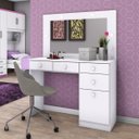 Ver imagem 1 de Penteadeira com Espelho e Led 1 Porta 4 Gavetas Beauty Henn