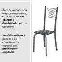 Ver imagem 5 de Cadeiras para Sala de Jantar 4 Unidades Sara Prata/Preto