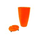 Ver imagem 3 de Kit Vaso Planta + Suporte Rodízio 65x40 Oval Moderno Polietileno