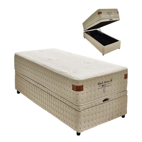 Cama Box Solteiro Americano Molas Ensacadas Black Horse Fortezza 96x203 Carolina Mattress Guild 96x2