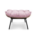 Ver mais imagens de Kit Poltrona e Puff Costela Suede Rosa Bebê Base Metálica - Pallazio