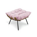 Ver imagem 7 de Kit Poltrona e Puff Costela Suede Rosa Bebê Base Metálica - Pallazio