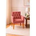 Ver imagem 2 de Kit 2 Poltronas Cadeira com Capitonê para Sala Clássica e Confortável em Suede