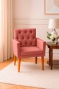 Ver imagem 2 de Kit 2 Poltronas Cadeira com Capitonê para Sala Clássica e Confortável em Suede