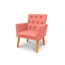 Ver imagem 4 de Kit 2 Poltronas Cadeira com Capitonê para Sala Clássica e Confortável em Suede