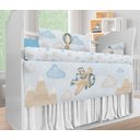 Ver imagem 2 de Kit Berço Enxoval de Bebê Safari Ursinho Aviador Azul - Kt566