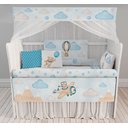 Ver imagem 4 de Kit Berço Enxoval de Bebê Safari Ursinho Aviador Azul - Kt566