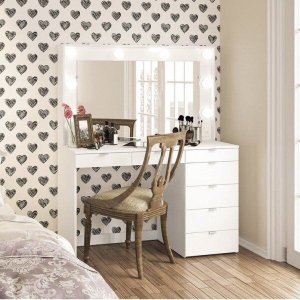 Penteadeira Camarim com Espelho 7 Gavetas Las Vegas Politorno