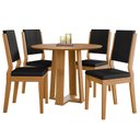 Ver imagem 1 de Mesa de Jantar 100x100cm Isabela e 4 Cadeiras Carol Ype Veludo Preto – New Ceval