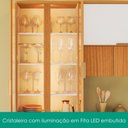 Ver imagem 6 de Cozinha Armário 4 Peças 270 cm Cristaleira Balcão para Pia MDF Bari Poliman - Freijo Off Acetinado