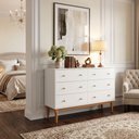 Ver imagem 1 de Cômoda Industrial Estella 6 Gavetas p/ Quarto Casal Design Moderno - Branco Premium