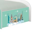 Ver imagem 3 de Cama Solteiro Infantil com Colchão Viagem Pelo Mundo MDF Branco Casah