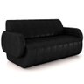 Sofá 3 Lugares Sala Living Orgânico 188cm Fávara K01 Couríssimo Preto - Lyam Decor - 1