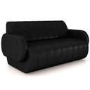 Ver imagem 1 de Sofá 3 Lugares Sala Living Orgânico 188cm Fávara K01 Couríssimo Preto - Lyam Decor