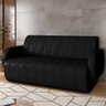 Sofá 3 Lugares Sala Living Orgânico 188cm Fávara K01 Couríssimo Preto - Lyam Decor - 2