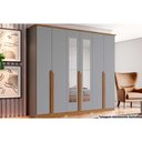Ver imagem 3 de Guarda Roupa Casal 6 Portas e 6 Gavetas C/ Espelho Andréas Cinza/nature - Henn